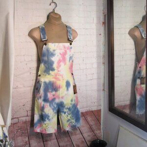 HOLIC JEANS NWT CUT OFF OVERALLS STRETCH DENIM Sz L